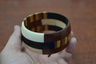 Brown Wood Pattern Cuff Bangle