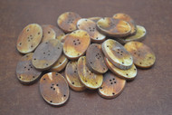 50 Pcs Brown Oval Buffalo Bone Sewing Buttons 1 1/4"