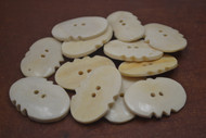 50 Pcs Carved Brown Oval Buffalo Bone Sewing Buttons 1 3/4"