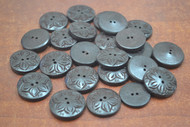 50 Pcs Chocolate Brown Round Buffalo Bone Sewing Buttons 1"