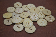 50 Pcs Stripe Brown Round Buffalo Bone Sewing Buttons 20mm