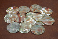 25 Pcs Round Red Abalone Shell Blank Disc Coin 30mm