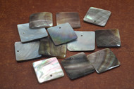 12 Pcs Black Square Mother of Pearl Shell Blanks Charms