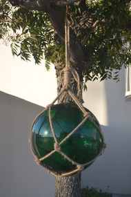 Green Reproduction Glass Float Fishing Ball 12"