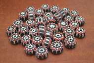80 Pcs Handmade Black Stripe Chevron Glass Beads