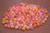 500 Pcs Yellow & Pink Glass Round Beading Beads 8mm 