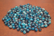 500 Pcs Blue Glass Round Beading Beads 8mm 