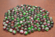 500 Pcs Red & Green Glass Round Beading Beads 8mm 