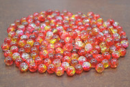 500 Pcs Red  & Yellow Glass Round Beading Beads 8mm 