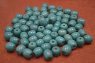 150 Pcs Teal Glass Tube Beading Beads 3/8"