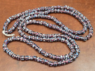 180 Pcs Handmade Fancy Purple Dotted Glass Tube Beading Beads 6mm