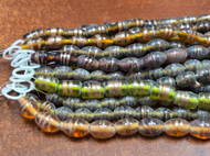 12 Strands Stripe Assort Glass Tube Beading Beads 18"