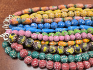 12 Strands Assort Round Tube Clay Beading Beads 16"
