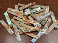 25 Pcs Rectangle Red Abalone Shell Blank Charm Pendants 1 1/2"