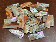 25 Pcs Rectangle Red Abalone Blank Shell Charm Pendants 1 1/4"