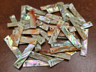 25 Pcs Rectangle Red Blank Abalone Shell Charm Pendants 1 1/4"