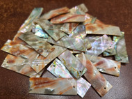 25 Pcs Rectangle Red Blank Abalone Shell Charm Pendants 1 1/2"