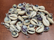 100 Pcs Purple Top Cowrie Shell Charm Pendants