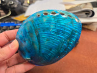 Dyed Blue Polished Haliotis Midae Abalone Shell 4 1/2"
