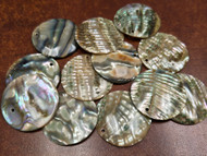 12 Pcs Round Abalone Shell Blank Charm Pendants 35mm