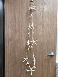 White Starfish Seashell Garland Hanger