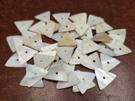 50 Pcs Triangle Mother of Pearl Shell Blank Charms 15mm