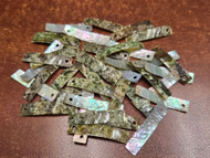 25 Pcs Rectangle Green Blank Abalone Shell Charm Pendants 1 1/4"