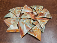 25 Pcs Triangle Red Abalone Shell Blank Inlay Material 2"