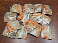 25 Pcs Square Red Abalone Shell Blank Inlay Material DIY 1 1/2"
