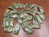 25 Pcs Rectangle Green Abalone Shell Blank Inlay Material DIY 1 1/4"