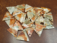 25 Pcs Triangle Red Blank Abalone Shell Charm Pendants 1"