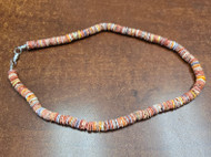 Colorful Pectin Shell Nobilis Wavy Heishi Necklace 8mm 18"
