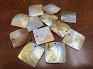 12 Pcs Square Mother Of Pearl Shell Charms 1 1/8"