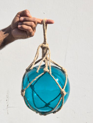 Turquoise Reproduction Glass Float Ball Buoy 8"