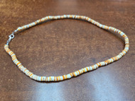 Orange Spiny Oyster Shell Heishi Necklace 5mm 18"