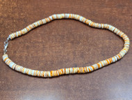 Orange Spiny Oyster Shell Heishi Necklace 8mm 18"