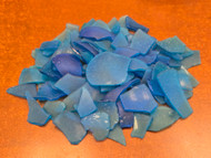100 Pcs Frosted Sky Blue Sea Glass Pieces - Vase Filler or Aquarium Craft