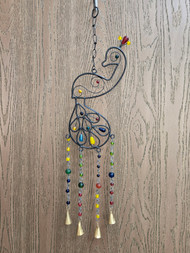 Handmade Peacock Rusty Iron Metal Bells Windchime
