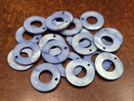 100 Pcs Dyed Dark Blue Circle Round Blank Shell Charms 1"