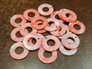 100 Pcs Dyed Red Circle Round Blank Shell Charms 1"