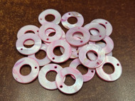 100 Pcs Dyed Pink Circle Round Blank Shell Charms 1"
