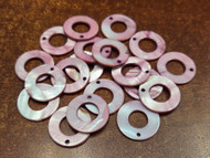 100 Pcs Dyed Purple Circle Round Blank Shell Charms 1"