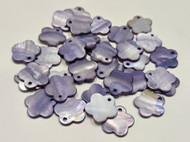 100 Pcs Dyed Dark Blue Flower Blank Shell Charms 3/4"