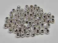 144 Pcs Silver Round Steel Metal Loose Spacer Beads 5mm