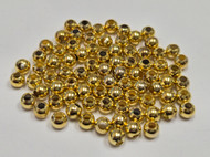 144 Pcs Gold Plated Round Steel Metal Loose Spacer Beads 5mm