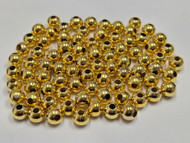 144 Pcs Gold Plated Round Steel Metal Loose Spacer Beads 10mm