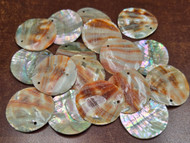 12 Pcs Red Abalone Shell Blank Charms Pendants 38mm