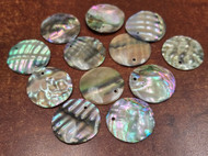 12 Pcs Round Abalone Shell Blank Charms Pendants 30mm