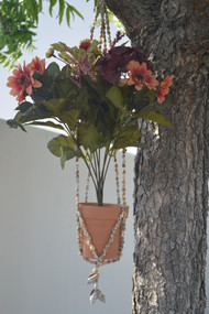 Handmade Plant Bead Shell Hanger Holder 22"