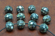 12 Pcs Round Abalone Shell Round Beads 10mm
